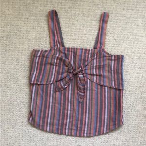 Colorful madewell tank with cute tie on bust